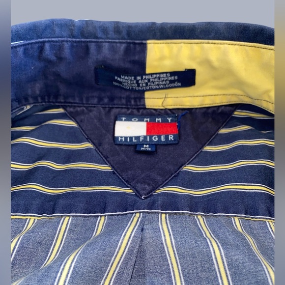 Tommy Hilfiger Men's Blue Striped Button Up Shirt - Picture 5 of 6